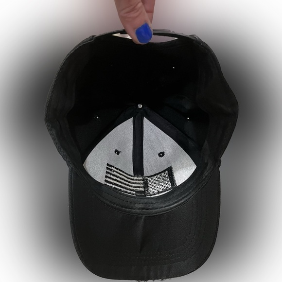 USA Men’s Women’s Embroidered Flag Hat in Black - Picture 6 of 14